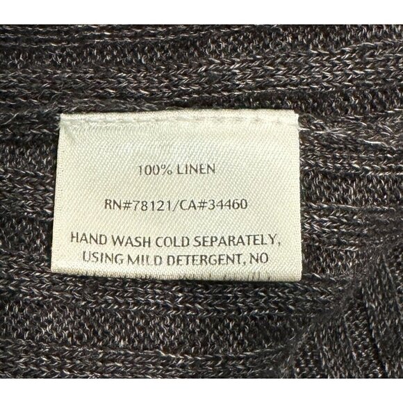 Eileen Fisher Sz S ITALIAN LINEN Gray Ribbed Vest Sleeveless Duster Cardigan - Picture 6 of 7